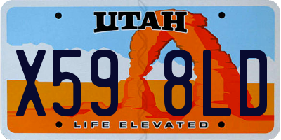 UT license plate X598LD