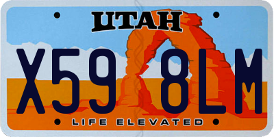 UT license plate X598LM