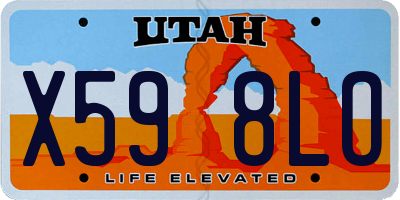 UT license plate X598LO