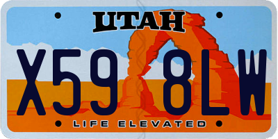 UT license plate X598LW