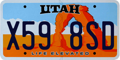 UT license plate X598SD