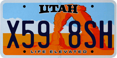 UT license plate X598SH