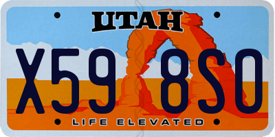 UT license plate X598SO