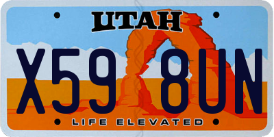 UT license plate X598UN