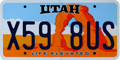 UT license plate X598US