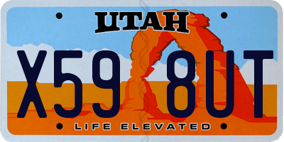 UT license plate X598UT