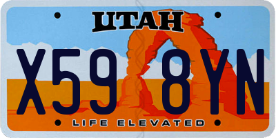 UT license plate X598YN