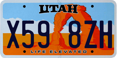 UT license plate X598ZH