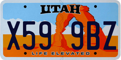 UT license plate X599BZ