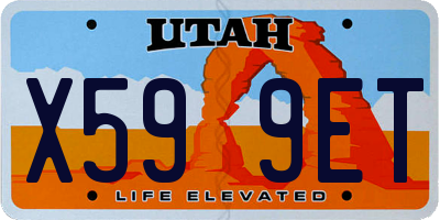UT license plate X599ET