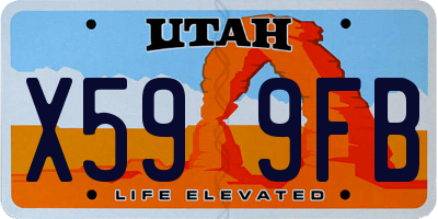 UT license plate X599FB