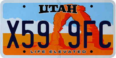 UT license plate X599FC