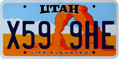 UT license plate X599HE
