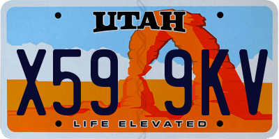UT license plate X599KV