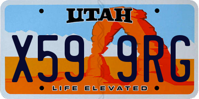 UT license plate X599RG