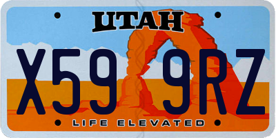 UT license plate X599RZ