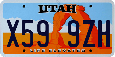 UT license plate X599ZH
