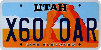 UT license plate X600AR