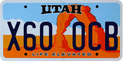 UT license plate X600CB