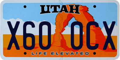 UT license plate X600CX