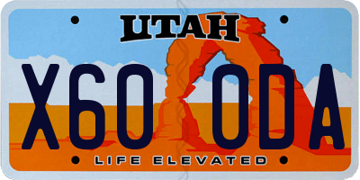 UT license plate X600DA