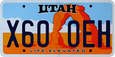 UT license plate X600EH