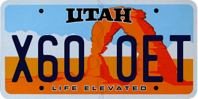 UT license plate X600ET