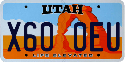 UT license plate X600EU