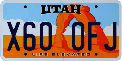 UT license plate X600FJ