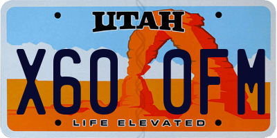 UT license plate X600FM