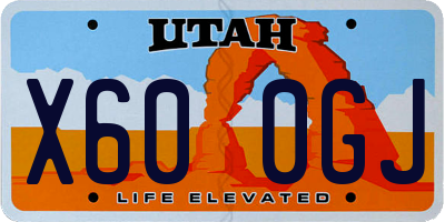 UT license plate X600GJ