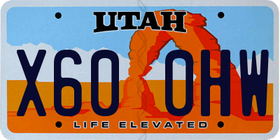 UT license plate X600HW