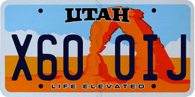 UT license plate X600IJ