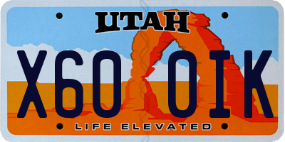 UT license plate X600IK