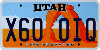 UT license plate X600IQ