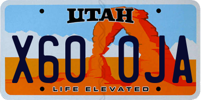 UT license plate X600JA