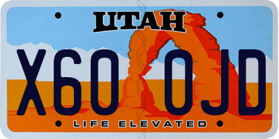 UT license plate X600JD