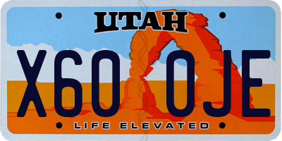 UT license plate X600JE