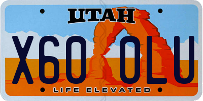 UT license plate X600LU