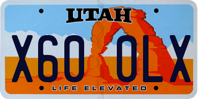 UT license plate X600LX