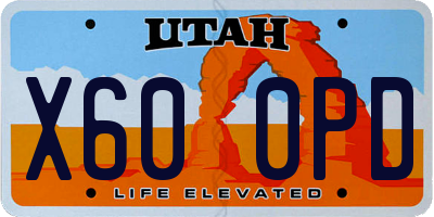 UT license plate X600PD