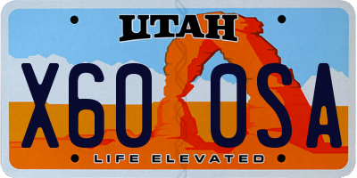 UT license plate X600SA