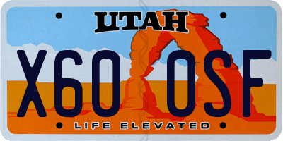 UT license plate X600SF