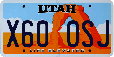 UT license plate X600SJ