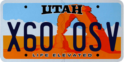 UT license plate X600SV