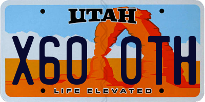 UT license plate X600TH