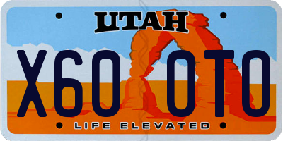 UT license plate X600TO