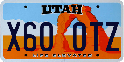 UT license plate X600TZ
