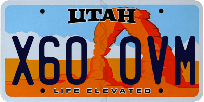 UT license plate X600VM