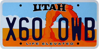 UT license plate X600WB